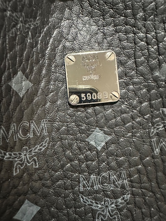Genuine MCM Monogram Stark Side Studs Visetos Black Backpack Logo Unisex main image 5